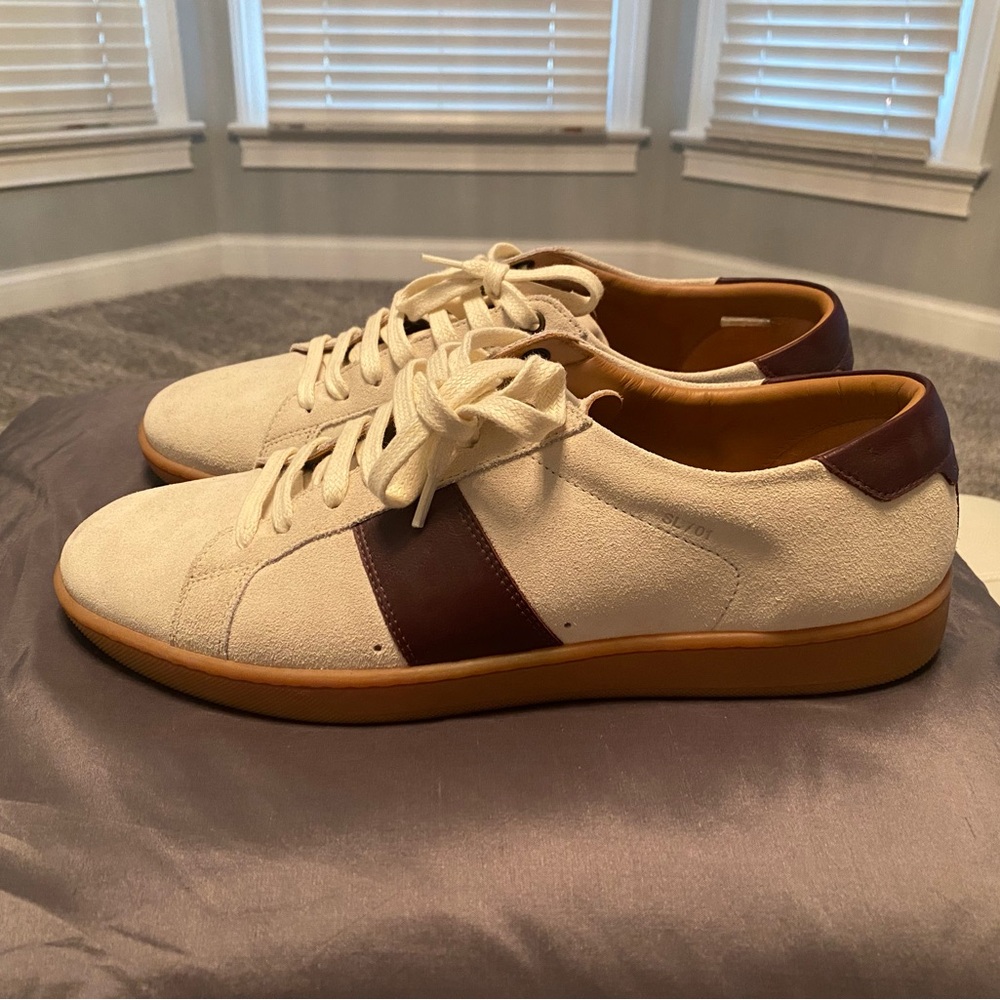 Saint Laurent Cream and Brown Sneakers